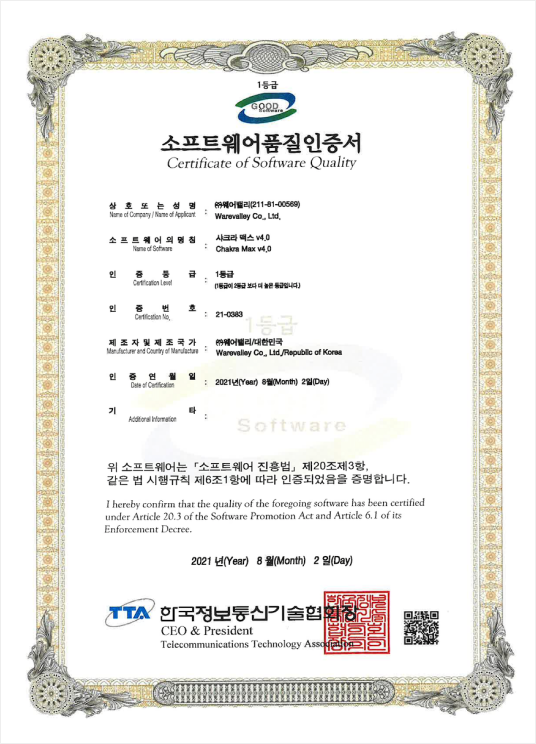 Software Quality Certificate 21-0383